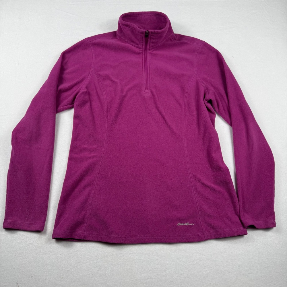 Eddie Bauer Fleece Quarter Zip Pullover Size M Magenta Pink Gorpcore Athleisure‎